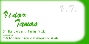 vidor tamas business card